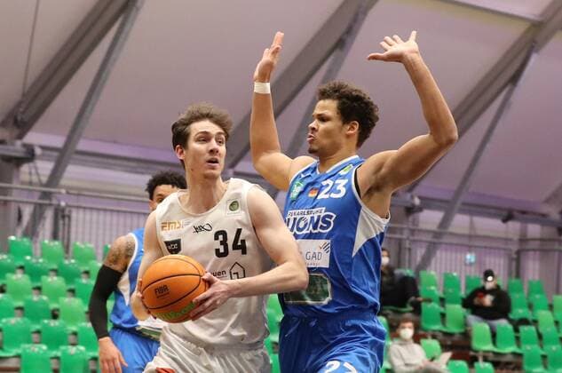 30 01 2021 Basketball Saison 2019 2020 2 Bundesliga Pro A 18 Spieltag Nürnberg Falcons Basketball Club NBC PS Karlsruhe LIONS DaMa Jackson Ross Kent 34, Nürnberg Falcons BC NBC Maurice Marko Pluskota 23, PS Karlsruhe Lions