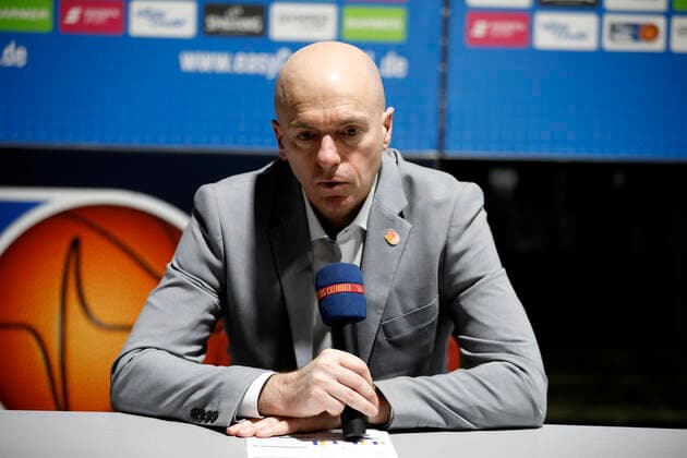 30 01 2021, easyCredit Basketball Bundesliga, BBL, season 2020 2021, men, Chemnitz Niners Medi Bayreuth Rodrigo Pastore Headcoach , Niners Chemnitz Chemnitz Fair Chemnitz Saxony Germany