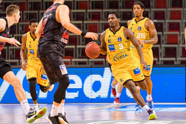 Ludwigsburg, Germany 30 January 2021 BBL 20 21 MHP Riesen Ludwigsburg vs JobStairs Giessen 46ers Jaleen Smith Ludwigsburg Ludwigsburg MHP Arena Baden Württemberg Germany