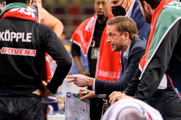 Ludwigsburg, Germany 30 January 2021 BBL 20 21 MHP Riesen Ludwigsburg vs JobStairs Giessen 46ers coach Rolf Scholz Giessen Ludwigsburg MHP Arena Baden Württemberg Germany