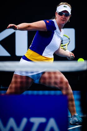 Ysaline Bonaventure WTA, Tennis Damen 123) in action against Danieele Collins (WTA 13) during the Summer Series match, Sunday 31 January 2021 in Melbourne Park, Melbourne, Australia. PATRICKxHAMILTON  x05950064x