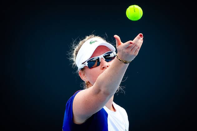 Ysaline Bonaventure WTA, Tennis Damen 123) in action against Danieele Collins (WTA 13) during the Summer Series match, Sunday 31 January 2021 in Melbourne Park, Melbourne, Australia. PATRICKxHAMILTON  x05950067x