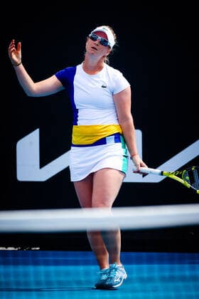 Ysaline Bonaventure WTA, Tennis Damen 123) in action against Danieele Collins (WTA 13) during the Summer Series match, Sunday 31 January 2021 in Melbourne Park, Melbourne, Australia. PATRICKxHAMILTON  x05950062x