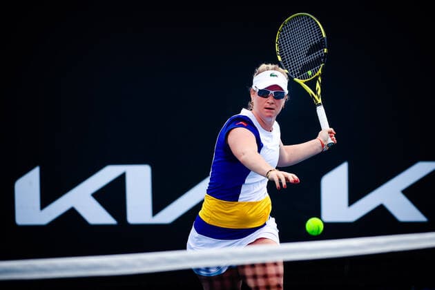 Ysaline Bonaventure WTA, Tennis Damen 123) in action against Danieele Collins (WTA 13) during the Summer Series match, Sunday 31 January 2021 in Melbourne Park, Melbourne, Australia. PATRICKxHAMILTON  x05950083x