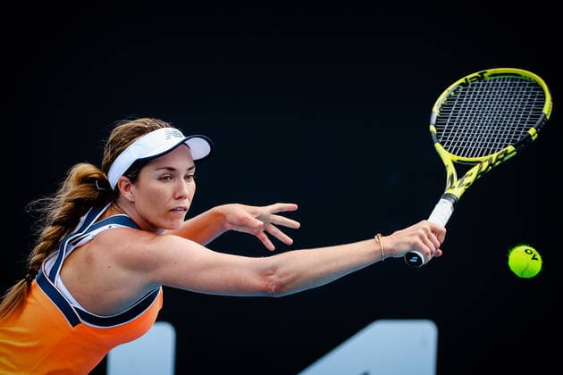 American Danielle Collins WTA, Tennis Damen 13) in action against Belgian Ysaline Bonaventure (WTA 123) during the Yarra Valley Classic tournament, a Summer Series tournament, Sunday 31 January 2021 in Melbourne Park, Melbourne, Australia. PATRICKxHAMILTON  x05950101x