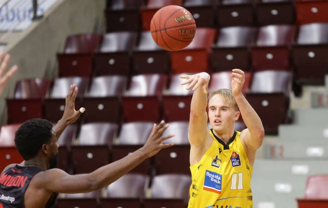 Ludwigsburg , Basketball easyCredit BBL Bundesliga , MHP RIESEN Ludwigsburg vs JobStairs GIESSEN 46ers , Lukas Herzog Giants