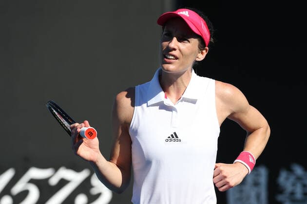 Andrea Petkovic, GER, during 2021 Melbourne Summer Series AO pre tournaments in Melbourne, 31 01 2021