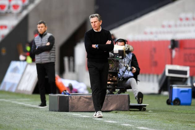 CLAUDE PUEL (ENTRAINEUR SAINT ETIENNE) FOOTBALL : Nice vs Saint Etienne - Ligue 1 Uber Eats - 31 01 2021 FEP Panoramic 