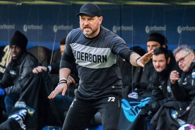 Coach Steffen Baumgart SC P Germany , Hamburg , Volksparkstadion , 2 Football Bundesliga , Hamburger SV SC Paderborn