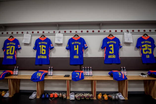 The RB Leipzig dressing room is ready for the match 1 FSV Mainz 05 RB Leipzig 3 2 23 January 2021 Mainz, Opel Arena Football 1 Bundesliga, 18 Matchday 1 FSV Mainz 05 RB Leipzig
