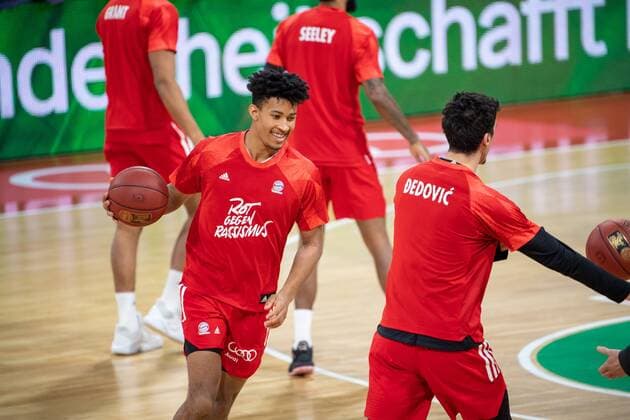 Jason George 1 FC Bayern , during warmup, FC Bayern Basketball vs Crailsheim Merlins, BBL, 31 01 2021 Muenchen Bayern Germany Copyright: xkolbert-press UlrichxGamelx