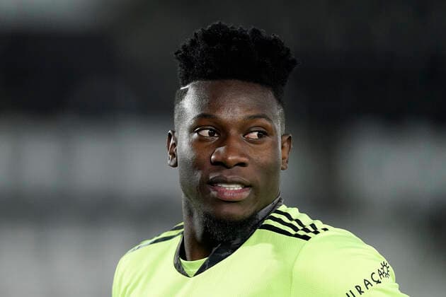 ALKMAAR Ajax goalkeeper Andre Onana during the Dutch Eredivisie match between AZ Alkmaar and Ajax Amsterdam at the AFAS stadium on January 31, 2021 in Alkmaar, The Netherlands ANP HH ED VAN DE POL Dutch Eredivisie 2020 2021 xVIxANPxSportx xEdxvanxdexPolxIVx 427766528