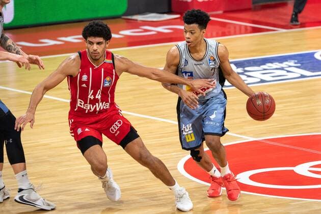 Sasha Grant 44 FC Bayern , Trae Bell Haynes 2 Crailsheim Merlins , FC Bayern Basketball vs Crailsheim Merlins, BBL, 31 01 2021 Muenchen Bayern Germany Copyright: xkolbert-press UlrichxGamelx