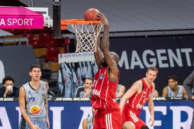 James Gist 21 FC Bayern , dunk, FC Bayern Basketball vs Crailsheim Merlins, BBL, 31 01 2021 Munich Bavaria Germany Copyright: xkolbert-press UlrichxGamelx