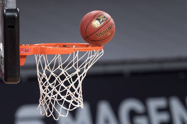Basketball, BBL, 20210131, FC Bayern Munich Merlins Crailsheim In the picture basketball ring basket symbol picture easy Credit BBL Spalding Munich Audi Dome Bayern Germany Copyright: Passion2Press MarkusxFischerx