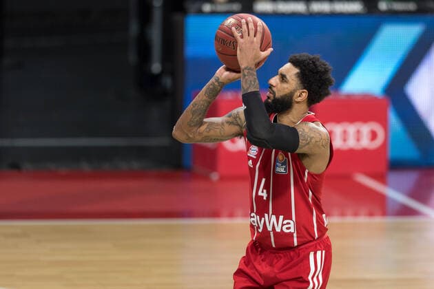 Basketball, BBL, 20210131, FC Bayern München Merlins Crailsheim In the picture Dennis Jerome SEELEY FC Bayern München, 4 free throw Munich Audi Dome Bayern Germany Copyright: Passion2Press MarkusxFischerx