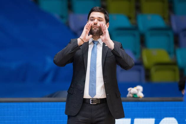 Fraport Skyliners Telekom Baskets Bonn, easyCredit BBL coach Sebastian Gleim Fraport Skyliners Basketball match of the easyCredit BBL between Fraport Skyliners and Telekom Baskets Bonn on 31 January 2021 at Fraport Arena in Frankfurt am Main , Frankfurt am Main Hesse Germany Fraport Arena