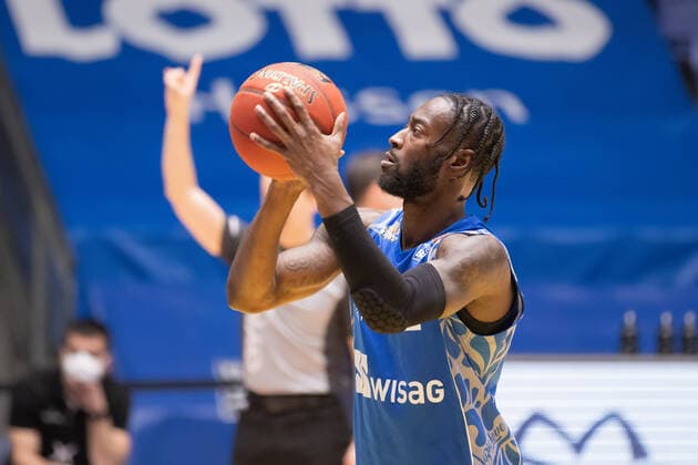 Fraport Skyliners Telekom Baskets Bonn, easyCredit BBL Matt Mobley Fraport Skyliners, 1 during the easyCredit BBL free throw basketball match between Fraport Skyliners and Telekom Baskets Bonn on 31 January 2021 at Fraport Arena in Frankfurt am Main , Frankfurt am Main Hesse Germany Fraport Arena