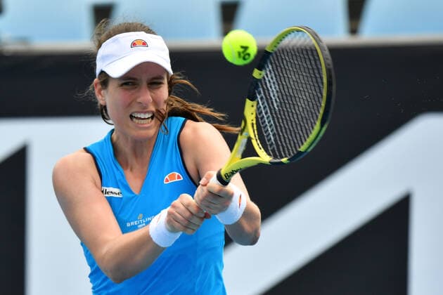 TENNIS GIPPSLAND TROPHY, Johanna Konta of Great Britain during the Round 2 Gippsland Trophy - WTA, Tennis Damen 500 match against Bernarda Pera of the USA at Melbourne Park in Melbourne, Tuesday, February 2, 2021. ( NO ARCHIVING, EDITORIAL USE ONLY, NO USE IN BOOKS WITHOUT CONSENT MELBOURNE VIC AUSTRALIA  Copyright: xDEANxLEWINSx 20210202001517700111