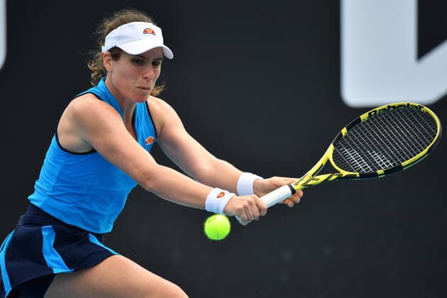 TENNIS GIPPSLAND TROPHY, Johanna Konta of Great Britain during the Round 2 Gippsland Trophy - WTA, Tennis Damen 500 match against Bernarda Pera of the USA at Melbourne Park in Melbourne, Tuesday, February 2, 2021. ( NO ARCHIVING, EDITORIAL USE ONLY, NO USE IN BOOKS WITHOUT CONSENT MELBOURNE VIC AUSTRALIA  Copyright: xDEANxLEWINSx 20210202001517700415