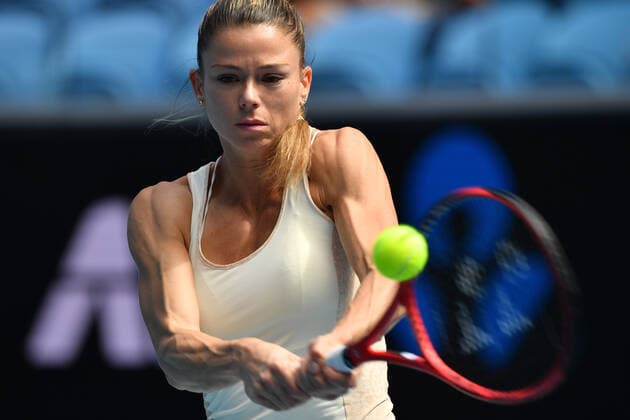 TENNIS YARRA VALLEY CLASSIC, Camila Giorgi of Italy during the Round 2 Yarra Valley Classic - WTA, Tennis Damen 500 match against Sofia Kenin of the USA at Melbourne Park in Melbourne, Tuesday, February 2, 2021. ( NO ARCHIVING, EDITORIAL USE ONLY, NO USE IN BOOKS WITHOUT CONSENT MELBOURNE VIC AUSTRALIA  Copyright: xDEANxLEWINSx 20210202001517701332