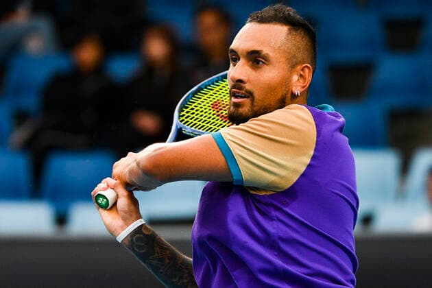 TENNIS MURRAY RIVER OPEN, Nick Kyrgios of Australia in action during the Round 1 Murray River Open - ATP, Tennis Herren 250 match against Alexandre Muller of France at Melbourne Park in Melbourne, Tuesday, February 2, 2021. ( NO ARCHIVING, EDITORIAL USE ONLY, NO USE IN BOOKS WITHOUT CONSENT MELBOURNE VIC AUSTRALIA  Copyright: xJAMESxROSSx 20210202001517732598