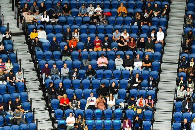 TENNIS ATP, Tennis Herren CUP, Spectators watch the Round 1 of the ATP Cup match between Roberto Bautista Agut of Spain and Alex de Minaur of Australia at Melbourne Park in Melbourne, Tuesday, February 2, 2021. ( NO ARCHIVING, EDITORIAL USE ONLY, NO USE IN BOOKS WITHOUT CONSENT MELBOURNE VIC AUSTRALIA  Copyright: xDAVExHUNTx 20210202001517733751