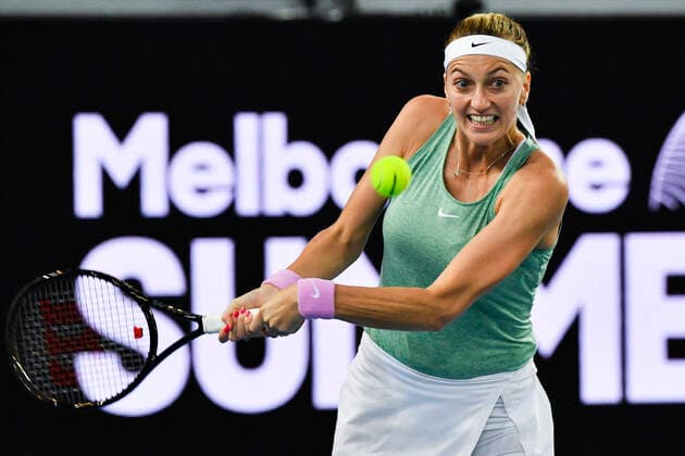 TENNIS YARRA VALLEY CLASSIC, Petra Kvitova of Czech Republic in action during the Round 2 Yarra Valley Classic - WTA, Tennis Damen 500 match against Venus Williams of the United States of America at Melbourne Park in Melbourne, Tuesday, February 2, 2021. ( NO ARCHIVING, EDITORIAL USE ONLY, NO USE IN BOOKS WITHOUT CONSENT MELBOURNE VIC AUSTRALIA  Copyright: xDEANxLEWINSx 20210202001517744244