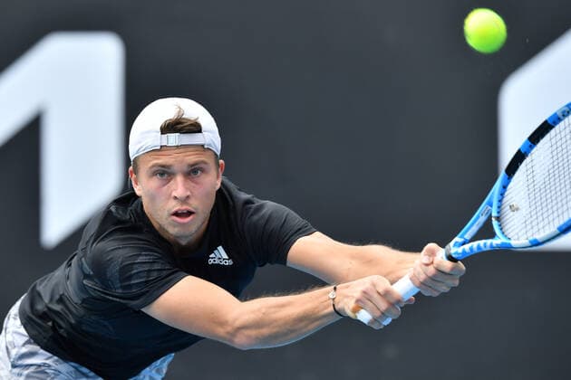 TENNIS MURRAY RIVER OPEN, Alexandre Muller of France in action during the Round 1 Murray River Open - ATP, Tennis Herren 250 match against Nick Kyrgios of Australia at Melbourne Park in Melbourne, Tuesday, February 2, 2021. ( NO ARCHIVING, EDITORIAL USE ONLY, NO USE IN BOOKS WITHOUT CONSENT MELBOURNE VIC AUSTRALIA  Copyright: xDEANxLEWINSx 20210202001517745808