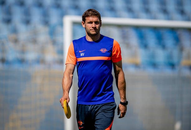 Leipzigs co-coach Moritz Volz training RB Leipzig football UEFA Champions League 2019 20, Finals Lisbon 2020 14 08 2020, Estoril Lisbon Portugal CL training RB Leipzig.