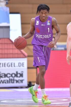 Dieshuan Booker BG Goettingen , Basketball, Bundesliga, BBL, BG Goettingen Alba Berlin 02 02 2021, BG Goettingen Alba Berlin, Basketball, Bundesliga, GER, BBL, 02 02 2021 Goettingen Copyright: xEibner-Pressefotox-xRolandxSippelx