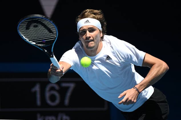 TENNIS ATP, Tennis Herren CUP, Alexander Zverev of Germany in action during the ATP Cup against Denis Shapovalov of Canada at Melbourne Park in Melbourne, Wednesday, February 3, 2021. ( NO ARCHIVING, EDITORIAL USE ONLY, NO USE IN BOOKS WITHOUT CONSENT MELBOURNE VIC AUSTRALIA  Copyright: xDEANxLEWINSx 20210203001517918396