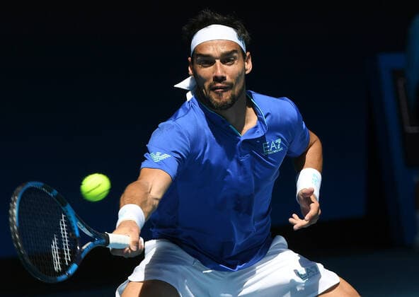 TENNIS ATP, Tennis Herren CUP, Fabio Fognini of Italy returns during Round 2 of the ATP Cup against Benoit Paire of France at Melbourne Park in Melbourne, Wednesday, February 3, 2021. ( NO ARCHIVING, EDITORIAL USE ONLY, NO USE IN BOOKS WITHOUT CONSENT MELBOURNE VIC AUSTRALIA  Copyright: xDAVExHUNTx 20210203001517918420
