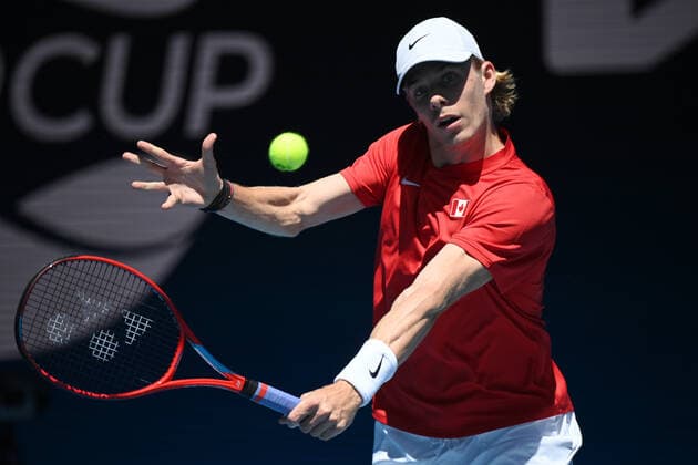 TENNIS ATP, Tennis Herren CUP, Denis Shapovalov of Canada in action during the ATP Cup against Alexander Zverev of Germany at Melbourne Park in Melbourne, Wednesday, February 3, 2021. ( NO ARCHIVING, EDITORIAL USE ONLY, NO USE IN BOOKS WITHOUT CONSENT MELBOURNE VIC AUSTRALIA  Copyright: xDEANxLEWINSx 20210203001517918615