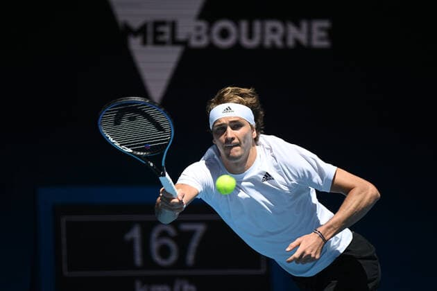 TENNIS ATP, Tennis Herren CUP, Alexander Zverev of Germany in action during the ATP Cup against Denis Shapovalov of Canada at Melbourne Park in Melbourne, Wednesday, February 3, 2021. ( NO ARCHIVING, EDITORIAL USE ONLY, NO USE IN BOOKS WITHOUT CONSENT MELBOURNE VIC AUSTRALIA  Copyright: xDEANxLEWINSx 20210203001517918798
