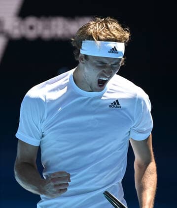 TENNIS ATP, Tennis Herren CUP, Alexander Zverev of Germany celebrates winning a point during the ATP Cup against Denis Shapovalov of Canada at Melbourne Park in Melbourne, Wednesday, February 3, 2021. ( NO ARCHIVING, EDITORIAL USE ONLY, NO USE IN BOOKS WITHOUT CONSENT MELBOURNE VIC AUSTRALIA  Copyright: xDEANxLEWINSx 20210203001517924715