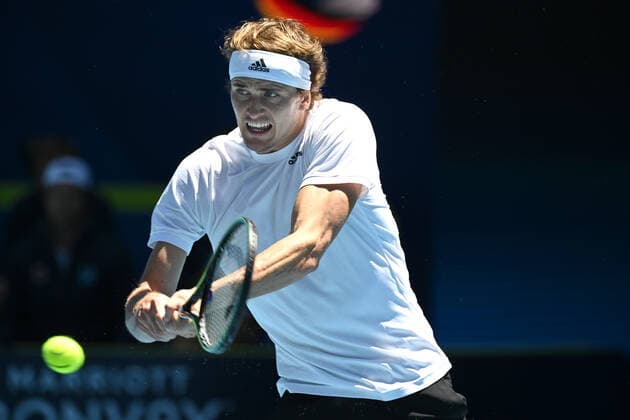 TENNIS ATP, Tennis Herren CUP, Alexander Zverev of Germany in action during the ATP Cup against Denis Shapovalov of Canada at Melbourne Park in Melbourne, Wednesday, February 3, 2021. ( NO ARCHIVING, EDITORIAL USE ONLY, NO USE IN BOOKS WITHOUT CONSENT MELBOURNE VIC AUSTRALIA  Copyright: xDEANxLEWINSx 20210203001517925880
