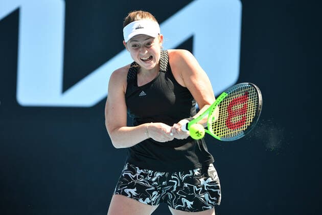 TENNIS GIPPSLAND TROPHY, Jelena Ostapenko of Latvia in action during the Gippsland Trophy - WTA, Tennis Damen 500 match against Elina Svitolina of Ukraine at Melbourne Park in Melbourne, Wednesday, February 3, 2021. ( NO ARCHIVING, EDITORIAL USE ONLY, NO USE IN BOOKS WITHOUT CONSENT MELBOURNE VIC AUSTRALIA  Copyright: xJAMESxROSSx 20210203001517927895