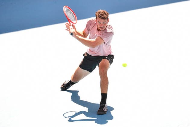 TENNIS MURRAY RIVER OPEN, Alex Bolt of Australia in action during the Murray River Open - ATP, Tennis Herren 250 match against Mackenzie McDonald of the USA at Melbourne Park in Melbourne, Wednesday, February 3, 2021. ( NO ARCHIVING, EDITORIAL USE ONLY, NO USE IN BOOKS WITHOUT CONSENT MELBOURNE VIC AUSTRALIA  Copyright: xJAMESxROSSx 20210203001517928514