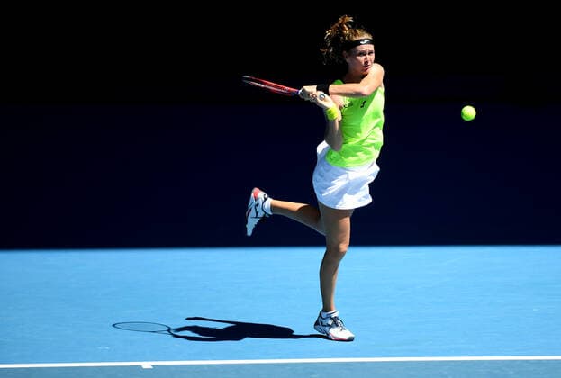 TENNIS YARRA VALLEY CLASSIC, Marie Bouzkova of the Czech Republic in action during the Round 3 Yarra Valley Classic - WTA, Tennis Damen 500 match against Ashleigh Barty of Australia at Melbourne Park in Melbourne, Wednesday, February 3, 2021. ( NO ARCHIVING, EDITORIAL USE ONLY, NO USE IN BOOKS WITHOUT CONSENT MELBOURNE VIC AUSTRALIA  Copyright: xDAVExHUNTx 20210203001517943244