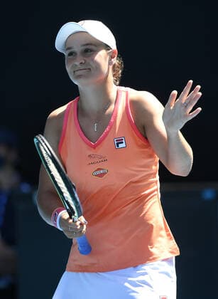 TENNIS YARRA VALLEY CLASSIC, Ashleigh Barty of Australia celebrates winning the Round 3 Yarra Valley Classic - WTA, Tennis Damen 500 match against Marie Bouzkova of the Czech Republic at Melbourne Park in Melbourne, Wednesday, February 3, 2021. ( NO ARCHIVING, EDITORIAL USE ONLY, NO USE IN BOOKS WITHOUT CONSENT MELBOURNE VIC AUSTRALIA  Copyright: xDAVExHUNTx 20210203001517945098