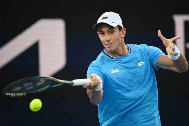TENNIS ATP, Tennis Herren CUP, Michail Pervolarakis of Greece in action during the ATP Cup against John Millman of Australia at Melbourne Park in Melbourne, Wednesday, February 3, 2021. ( NO ARCHIVING, EDITORIAL USE ONLY, NO USE IN BOOKS WITHOUT CONSENT MELBOURNE VIC AUSTRALIA  Copyright: xDEANxLEWINSx 20210203001517981919
