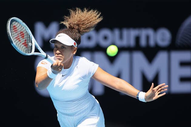 February 3, 2021: 2nd seed Naomi Osaka of Japan in action against Katie Boulter of Great Britain in a third round match of the Gippsland Trophy Women s Singles tournament prior to the Australian Open Grand Slam tournament in Melbourne, Australia. Osaka won 36 63 61. Cal Media. Melbourne Australia - ZUMAc04_ 20210203_zaf_c04_008 Copyright: xSydneyxLowx