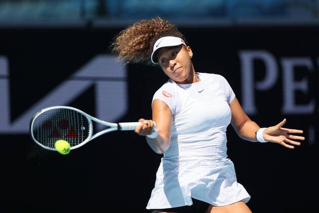 February 3, 2021: 2nd seed Naomi Osaka of Japan in action against Katie Boulter of Great Britain in a third round match of the Gippsland Trophy Women s Singles tournament prior to the Australian Open Grand Slam tournament in Melbourne, Australia. Osaka won 36 63 61. Cal Media. Melbourne Australia - ZUMAc04_ 20210203_zaf_c04_011 Copyright: xSydneyxLowx