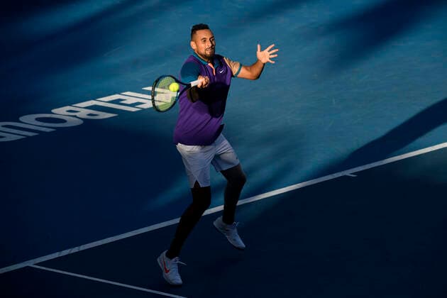 TENNIS MURRAY RIVER OPEN, Nick Kyrgios of Australia during the Round 2 Murray River Open - ATP, Tennis Herren 250 match against Harry Bourchier of Australia at Melbourne Park in Melbourne, Wednesday, February 2, 2021. ( NO ARCHIVING, EDITORIAL USE ONLY, NO USE IN BOOKS WITHOUT CONSENT MELBOURNE VIC AUSTRALIA  Copyright: xDAVExHUNTx 20210203001517995310