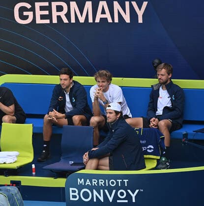 Australian Open 2021 ATP Cup Germany Canada German Team Alexander Zverev ,Andreas Mies,Kevin Krawietz and Jan Lennard Struff , Germany and Team Captain Mischa Zverev