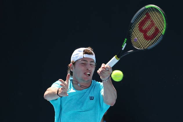 Ugo Humbert, FRA, during 2021 Melbourne Summer Series ATP Cup AO pre tournaments in Melbourne, 03 02 2021