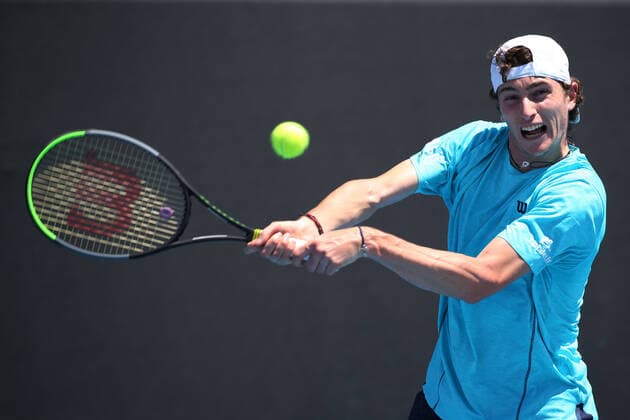 Ugo Humbert, FRA, during 2021 Melbourne Summer Series ATP Cup AO pre tournaments in Melbourne, 03 02 2021