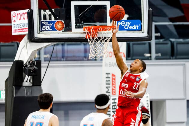 Devon Hall Brose Bamberg, 22 Brose Bamberg Mitteldeutscher BC MBC easyCredit BBL Basketball Bundesliga Basketball Season 2020 21 14 Matchday, 03 02 2021 Bamberg, Brose Arena Photo Daniel Löb Loeb ASV Authors Number 4026335 Copyright: DanielxLöb