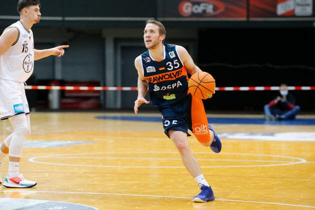 Leverkusen, Germany 03 February 2021 2 BBL Pro A 2020 2021 Bayer Giants Leverkusen vs Rostock Seawolves Brad Loesing Rostock Seawolves Ostermann Arena Nordrhein Westfalen Copyright: xFotostandx xvanxderxVeldenx